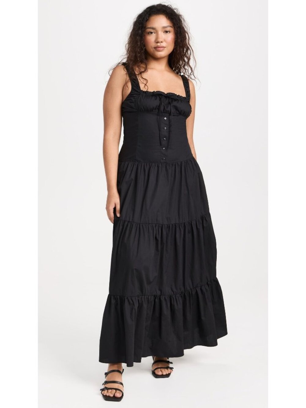 LIONESS Heart Shaped Maxi in Onyx Black New Womens Long Gown Dress - Picture 15 of 15